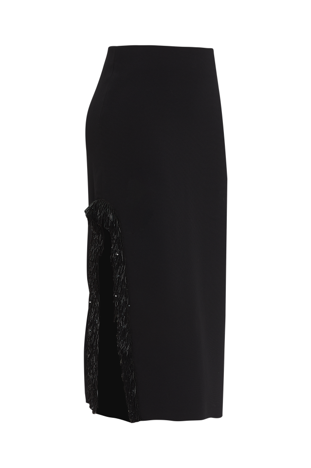 Embellished Cut-out Midi Skirt