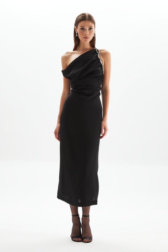 Off-shoulder Midi Dress