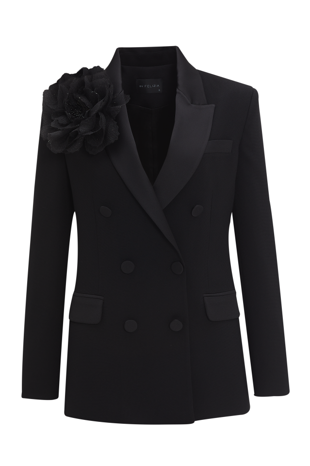 Tuxedo Suit Jacket in Black