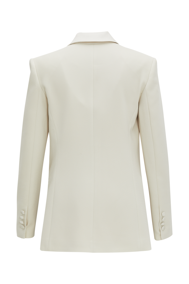 Tuxedo Suit Jacket in Ecru