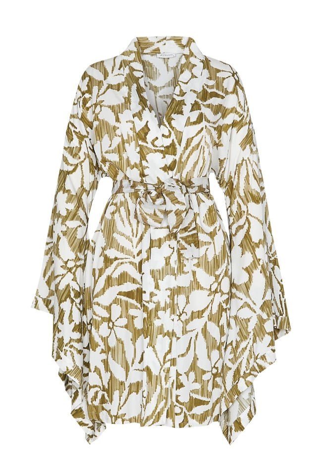 Zayana Floral Print Kimono in Green