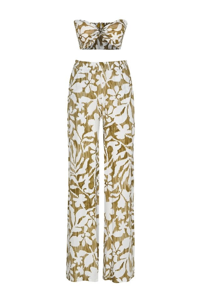 Zayana Floral Print Co-Ord Set in Green