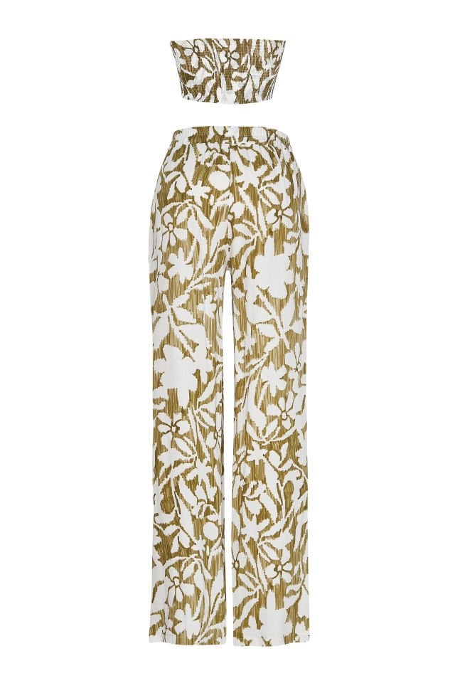 Zayana Floral Print Co-Ord Set in Green