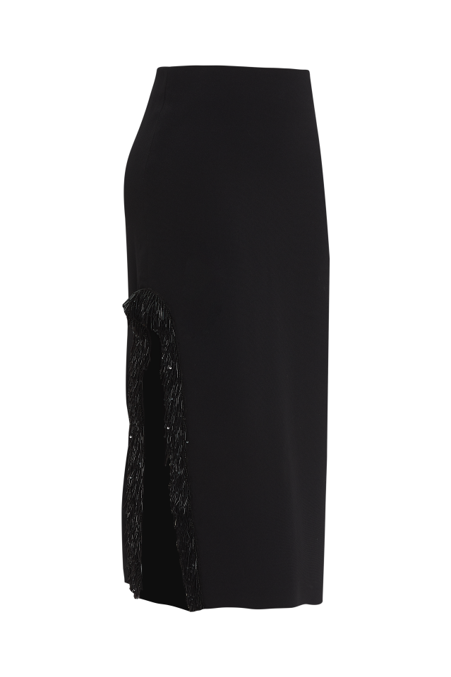 Embellished Cut-out Midi Skirt