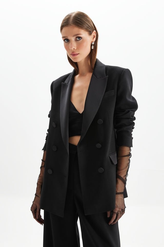 Tuxedo Suit Jacket in Black