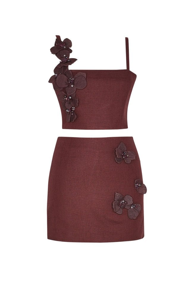 Oralia Fleur Set in Brown