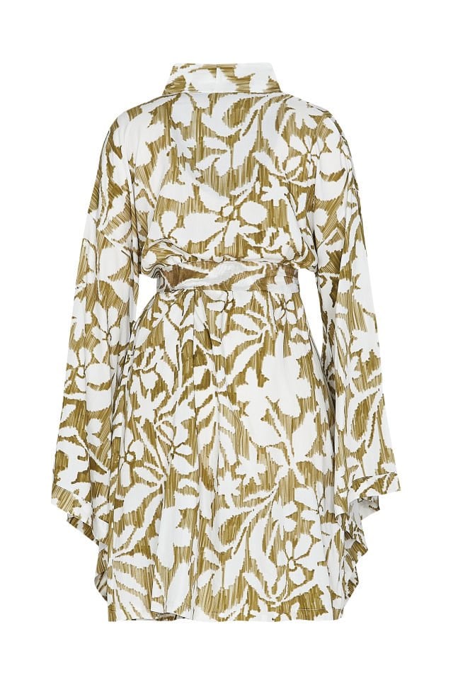 Zayana Floral Print Kimono in Green