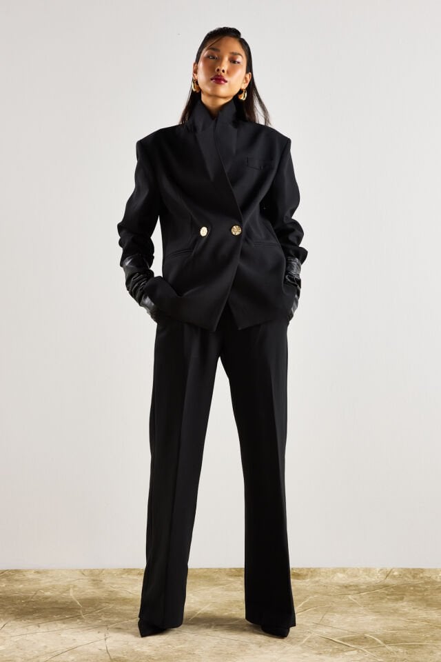 Tailored Double-Breasted Suit in Black