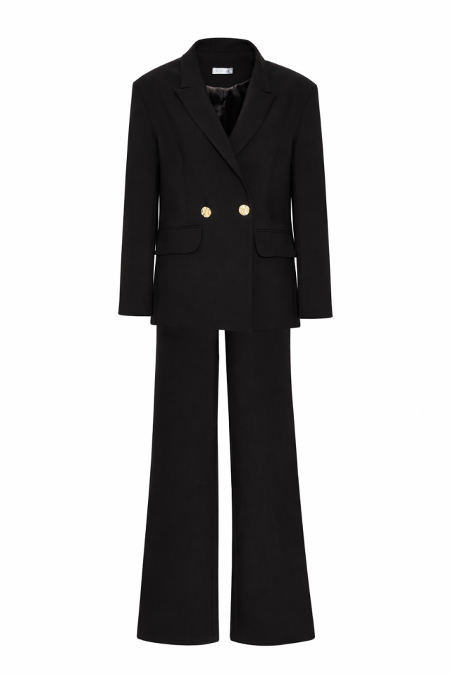 Tailored Double-Breasted Suit in Black