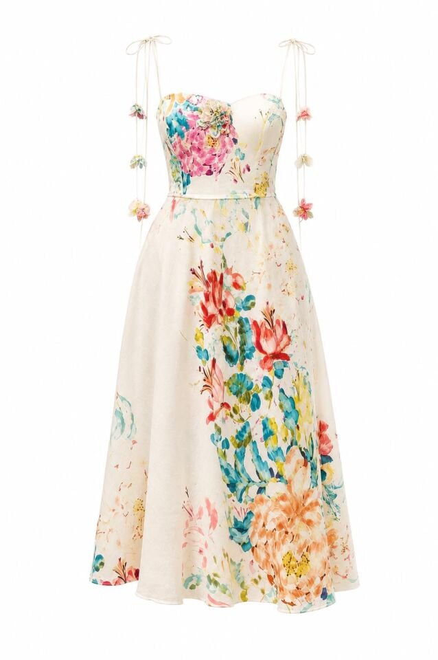Amalfi Floral Dresss in White