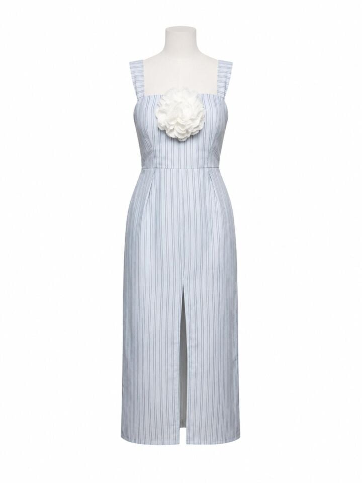 Navy Stripe Midi Dress
