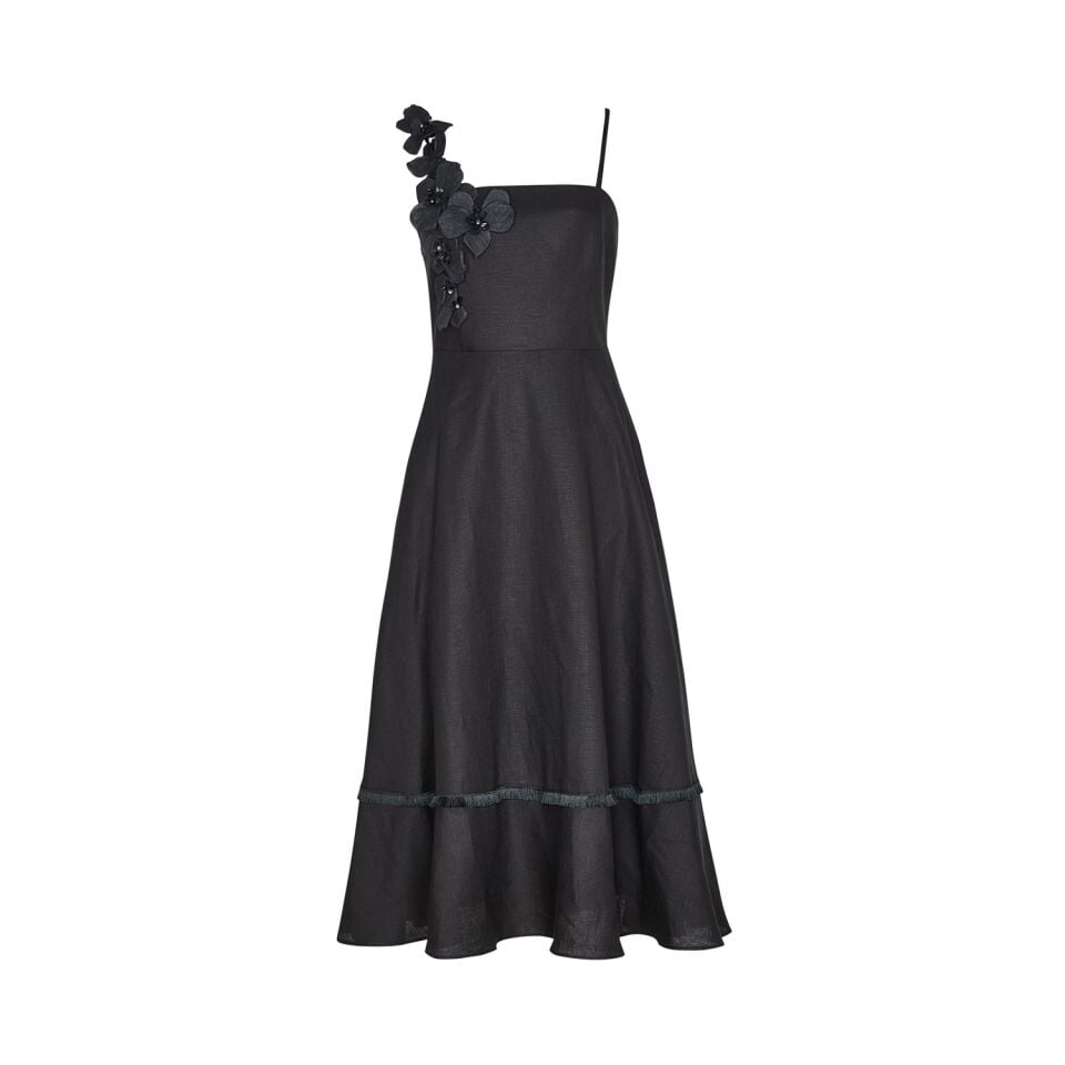 Oralia Fleur Dress in Black
